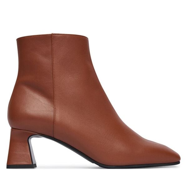 Botki Pollini. Brązowe botki damskie Pollini, bez wzorów, bez obcasa, na słupku, bez zapięcia. Za 1,349.00 zł.