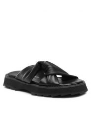 EMU Australia Klapki Silky W12702 Czarny. Czarne klapki damskie Emu Australia, bez wzorów, ze skóry, bez obcasa, bez zapięcia. Za 369.99 zł.