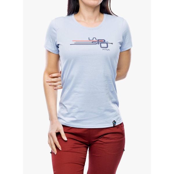 Koszulka bawełniana La Sportiva Stripe Cube T-Shirt. Niebieskie koszulki sportowe damskie La Sportiva, bez wzorów, z bawełny, bez ramiączek. Za 156.99 zł.