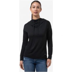 Bluza z kapturem damska SUPER.NATURAL Funnel Hoodie. Czarne bluzy damskie super.natural, bez wzorów, bez ramiączek, z kapturem. Za 429.99 zł.