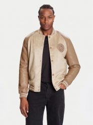 Guess Kurtka bomber M5BL2B K1062 Beżowy Regular Fit. Brązowe kurtki męskie Guess, m, z aplikacjami, z syntetyku, bez kaptura. Za 559.99 zł.