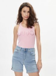 Liu Jo Top MA4327 J4695 Różowy Slim Fit. Czerwone topy damskie Liu Jo, s, bez wzorów, z wiskozy, bez kołnierzyka, bez ramiączek. Za 399.99 zł.