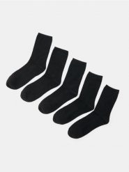 Długie skarpety 5 pack - czarny. Czarne skarpety męskie Sinsay, bez wzorów. Za 12.99 zł.