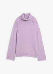 Gruby sweter oversize. Brązowe swetry nierozpinane damskie bonprix, bez wzorów, bez kołnierzyka, bez ramiączek. Za 114.99 zł.