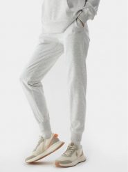 4F Spodnie dresowe 4FWSS24TTROF606 Szary Regular Fit. Szare spodnie dresowe damskie 4F, bez wzorów, z bawełny. Za 79.99 zł.