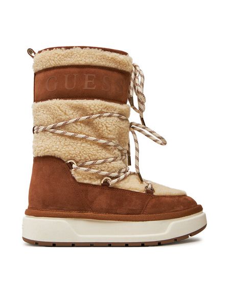 Guess Śniegowce Undela2 FLFUN2 FUR11 Beżowy. Brązowe śniegowce damskie Guess, z materiału, bez zapięcia. Za 499.99 zł.