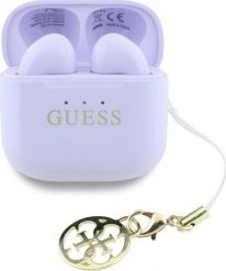 TWS Guess Glossy Effect Printed Classic Logo & Charm Lavender Headphones. Niebieskie słuchawki bezprzewodowe Guess. Za 101.68 zł.