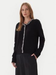 KAOS Sweter RI1KT018 0001 Czarny Regular Fit. Czarne swetry nierozpinane damskie KAOS, xs, bez wzorów, z wełny, bez kołnierzyka, bez ramiączek. Za 749.99 zł.