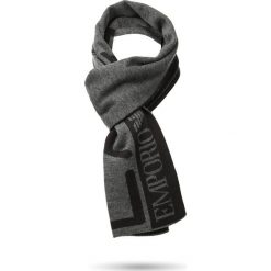 Szaro-czarny szal męski. Szare szaliki męskie EA7 Emporio Armani, bez wzorów. Za 269.00 zł.
