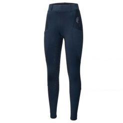 Legginsy do jazdy konnej damskie Start Kensington elastyczne, z pełnym lejem. Niebieskie legginsy damskie START, bez wzorów. Za 212.99 zł.