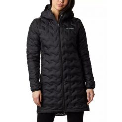 Kurtka puchowa damska Columbia Delta Ridge Long Down. Czerwone kurtki sportowe damskie Columbia, na jesień, xs, bez wzorów, z puchu, bez ramiączek, bez kaptura, trekkingowe. Za 889.00 zł.