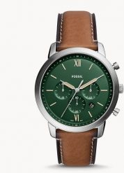 Zegarek Fossil Męski Neutra zielona tarcza 44 mm (FS5963). Zielone zegarki męskie FOSSIL, bez wzorów. Za 515.99 zł.