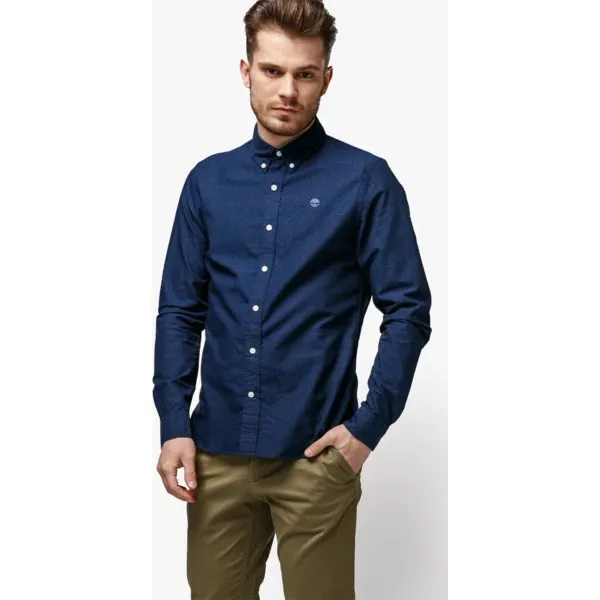 Timberland Koszula Ls Tioga River Texture Shirt Slim , granatowy, rozmiar L. Niebieskie koszule męskie Timberland, l, bez wzorów, z materiału, bez kołnierzyka, bez ramiączek. W wyprzedaży za 199.99 zł.