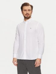 Tommy Hilfiger Koszula Flex Dobby MW0MW37578 Biały Slim Fit. Białe koszule męskie Tommy Hilfiger, m, bez wzorów, z bawełny, bez kołnierzyka, bez ramiączek. Za 229.99 zł.