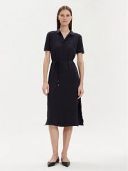 Tommy Hilfiger Sukienka codzienna WW0WW41278 Granatowy Regular Fit. Niebieskie sukienki damskie Tommy Hilfiger, na co dzień, s, bez wzorów, z bawełny, bez kołnierzyka, bez ramiączek, proste. Za 379.99 zł.