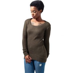 Bluza damska Urban Classic długa. Zielone bluzy damskie Urban Classics, bez wzorów, bez ramiączek, bez kaptura. Za 183.50 zł.