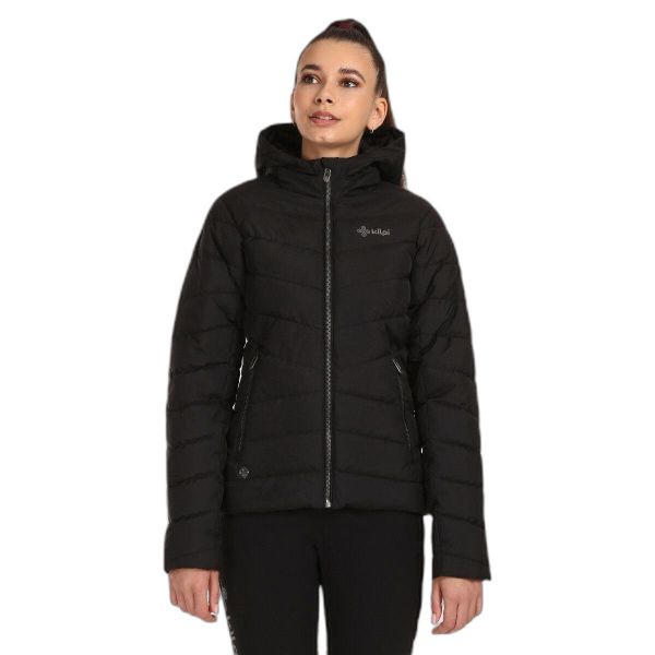 Damska kurtka puchowa Kilpi Tasha. Czarne kurtki sportowe damskie Kilpi, na zimę, xs, bez wzorów, z puchu, bez ramiączek, bez kaptura, trekkingowe. Za 422.05 zł.