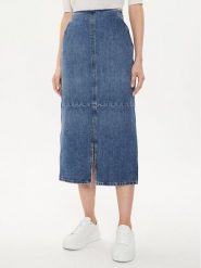 Tommy Hilfiger Spódnica jeansowa WW0WW42582 Niebieski Regular Fit. Niebieskie spódnice damskie Tommy Hilfiger, bez wzorów, z bawełny. Za 349.99 zł.