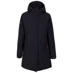 Kurtka Damska Modesty TP75 Wodoodporna. Czarne kurtki sportowe damskie Trespass, m, z aplikacjami, z elastanu, bez ramiączek, z kapturem, trekkingowe. Za 289.99 zł.