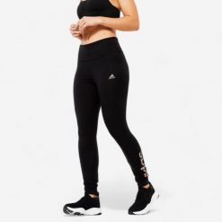Legginsy fitness damskie ADIDAS. Czarne legginsy damskie Adidas, bez wzorów, z bawełny. Za 79.99 zł.