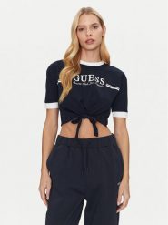 Guess T-Shirt V5GI05 I3Z14 Granatowy Regular Fit. Niebieskie t-shirty damskie Guess, m, z aplikacjami, z bawełny, bez kołnierzyka, bez ramiączek. Za 89.99 zł.