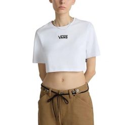 Koszulki Vans Model Flying V Crew Crop Ii Kolor Biały. Białe koszulki sportowe damskie Vans, bez wzorów, z bawełny, bez ramiączek. Za 208.00 zł.