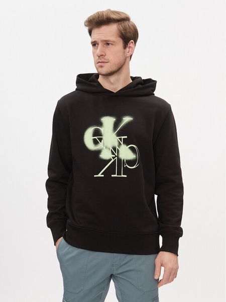 Calvin Klein Jeans Bluza Mirrored Ck Logo Hoodie J30J324630 Czarny Regular Fit. Czarne bluzy męskie Calvin Klein Jeans, m, bez wzorów, z bawełny, bez ramiączek, bez kaptura. Za 299.99 zł.