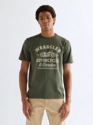 MESKA KOSZULKA WRANGLER AMERICANA TEE DEEP DEPTHS 112377954. T-shirty męskie Wrangler, l, bez wzorów, bez kołnierzyka, bez ramiączek. Za 79.99 zł.