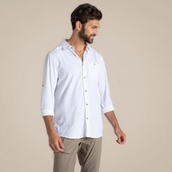 Koszula z długim rękawem Craghoppers Nosilife Nuoro II. Białe koszule męskie Craghoppers, na lato, m, bez wzorów, casualowe, bez kołnierzyka, bez ramiączek. Za 322.50 zł.