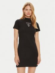 Guess Sukienka codzienna V4YK02 KCDH1 Czarny Regular Fit. Czarne sukienki damskie Guess, na co dzień, m, z aplikacjami, z bawełny, bez kołnierzyka, bez ramiączek, proste. Za 149.99 zł.