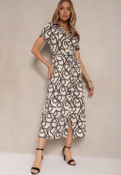 Czarno-Beżowa Sukienka z Wiskozą o Koszulowym Kroju z Geometrycznym Wzorem Saravione. Czarne sukienki damskie Renee, na lato, l, bez wzorów, z wiskozy, eleganckie, bez kołnierzyka, bez ramiączek, koszulowe. Za 129.99 zł.