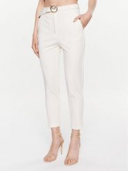 Pinko Spodnie materiałowe 100309 A0KD Écru Regular Fit. Spodnie materiałowe damskie Pinko, bez wzorów, z materiału. Za 879.99 zł.