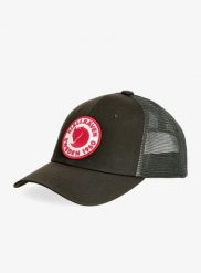Czapka z daszkiem Fjallraven 1960 Logo Langtradarkeps. Zielone czapki damskie Fjällräven, na lato, bez wzorów, z bawełny. Za 174.49 zł.