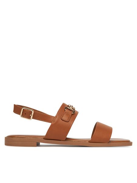 Nine West Sandały 678322-CCC Brązowy. Brązowe sandały damskie Nine West, bez wzorów, ze skóry, bez obcasa, na płaskiej podeszwie, bez zapięcia. Za 117.99 zł.