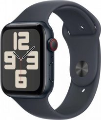 Smartwatch Apple Watch SE GPS + Cellular 44mm Midnight Alu Sport S/M Czarny (MXGL3ET/A). Czarne zegarki smartwatch Apple, bez wzorów. Za 1,459.99 zł.