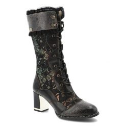 Czarne Kozaki Laura Vita Eleganckie Obuwie Damskie. Czarne kozaki damskie Laura Vita, bez wzorów, z koronki, przed kolano, bez obcasa, na obcasie, bez zapięcia. Za 492.99 zł.