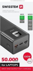 Powerbank Swissten Swissten 22013942 bank mocy Litowo-polimerowy (LiPo) 50000 mAh Czarny. Czarne powerbanki SWISSTEN. Za 404.76 zł.