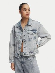 Guess Jeans Kurtka jeansowa W6GN56 D5M57 Niebieski Oversize. Niebieskie kurtki damskie Guess Jeans, l, z aplikacjami, z bawełny, bez kaptura. Za 519.99 zł.