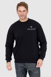 PHILIPP PLEIN Czarna bluza męska hexagon. Czarne bluzy męskie Philipp Plein, l, bez wzorów, bez ramiączek, bez kaptura. W wyprzedaży za 1,099.99 zł.