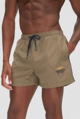 AERONAUTICA MILITARE Zielone szorty kąpielowe, Rozmiar 50. Zielone kąpielówki męskie Aeronautica Militare, m, bez wzorów, z materiału. W wyprzedaży za 279.99 zł.
