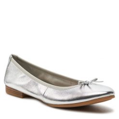 Baleriny Tamaris. Szare balerinki damskie Tamaris, bez wzorów, bez obcasa, bez zapięcia. Za 159.99 zł.