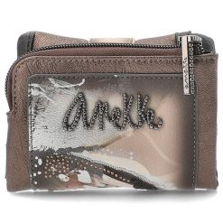 Brązowy Stylowy Damski Portfel Anekke. Brązowe portfele damskie Anekke, z materiału. Za 149.00 zł.