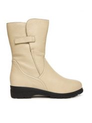 Caprice Botki 9-26453-45 Écru. Białe botki damskie Caprice, bez wzorów, ze skóry, bez obcasa, na płaskiej podeszwie, bez zapięcia. Za 649.99 zł.