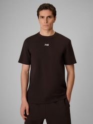 4F T-shirt regular gładki męski 4F x Robert Lewandowski - brązowy L. Brązowe t-shirty męskie 4F, l, bez wzorów, z bawełny, bez kołnierzyka, bez ramiączek. Za 99.99 zł.