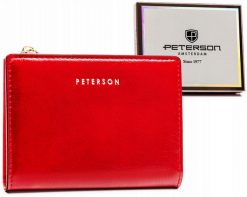 Portfel damski Peterson PTN 003-F czerwony. Czerwone portfele damskie Peterson, ze skóry ekologicznej. Za 79.99 zł.