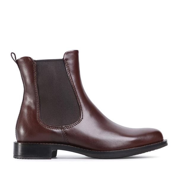 Sztyblety ECCO. Brązowe botki damskie ecco, bez wzorów, bez obcasa, na płaskiej podeszwie, bez zapięcia. Za 629.99 zł.