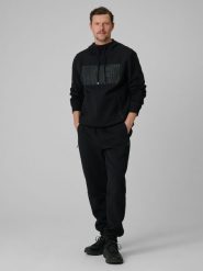 4F Spodnie dresowe joggery męskie - czarne L. Czarne spodnie materiałowe męskie 4F, l, bez wzorów, z bawełny. Za 179.99 zł.