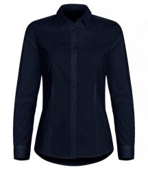 Clique Stretch Shirt L/S Women – koszula stretch z długim rękawem – Dark Navy. Niebieskie koszule damskie CLIQUE, l, bez wzorów, z bawełny, bez kołnierzyka, bez ramiączek. Za 199.42 zł.