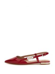 Guess Baleriny FLTFR2 PAF05 Czerwony. Czerwone balerinki damskie Guess, z aplikacjami, ze skóry, bez obcasa, bez zapięcia. Za 289.99 zł.