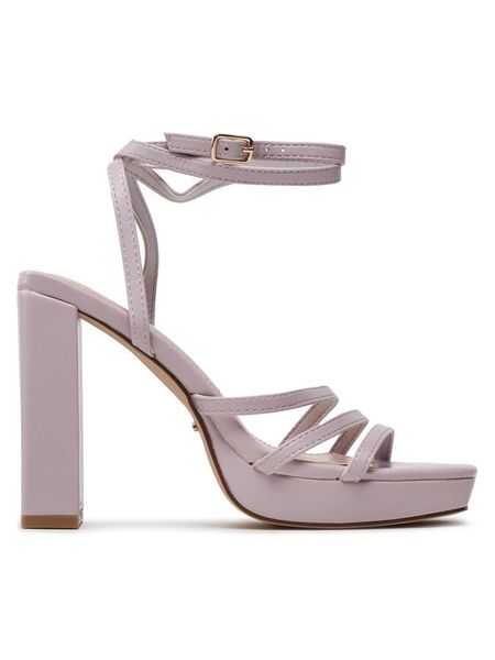 DeeZee Sandały F048-5 Fioletowy. Fioletowe sandały damskie DeeZee, bez wzorów, ze skóry, bez obcasa, na słupku, bez zapięcia. Za 159.99 zł.